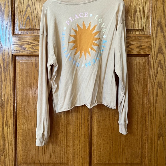 Pura Vida long sleeved tshirt. Yellow. Small petite. Peace Love Kindness. NWOT. - Picture 4 of 5